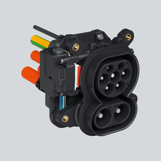 a CAD image of a CCS type 2 vehicle charging inlet