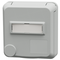 MENNEKES  Cepex panel mounted receptacle with labeling field, light grey 4415