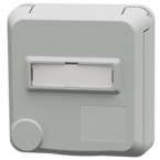 MENNEKES Cepex panel mounted receptacle with labeling field, light grey 4415