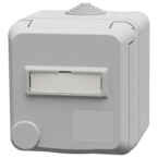 MENNEKES Cepex wall mounted receptacle SCHUKO® with labeling field, light grey 4573