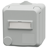 MENNEKES  Cepex wall mounted receptacle SCHUKO® with labeling field, light grey 4573