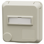 MENNEKES Cepex panel mounted receptacle with labeling field, pearl white 4842