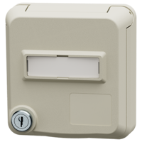 MENNEKES  Cepex panel mounted receptacle SCHUKO® with lock and labeling field, pearl white 4577