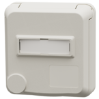 MENNEKES Cepex panel mounted receptacle with labeling field, pure white 4475