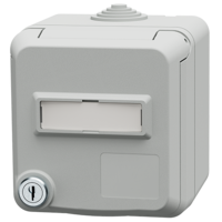 MENNEKES  Cepex wall mounted receptacle with lock and labeling field, light grey 4868