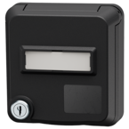 MENNEKES Cepex data port receptacle with lock and labeling field, deep black 4678G