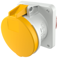 Panel mounted receptacle