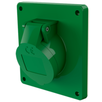 Panel mounted receptacle