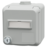 MENNEKES  Cepex data mounted receptacle with lock and labeling field, light grey 4650