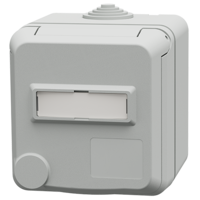 MENNEKES  Cepex wall mounted receptacle with labeling field, light grey 4832