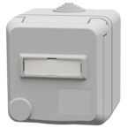 MENNEKES Cepex wall mounted receptacle with labeling field, light grey 4835