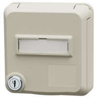 MENNEKES  Cepex panel mounted receptacle with lock and labeling field, pearl white 4880