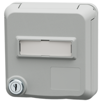 MENNEKES  Cepex data port receptacle with lock and labeling field, light grey 4602G