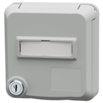 MENNEKES Cepex data port receptacle with lock and labeling field, light grey 4602G