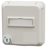 MENNEKES  Cepex panel mounted receptacle with lock and labeling field, pure white 4446