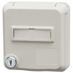 MENNEKES Cepex panel mounted receptacle with lock and labeling field, pure white 4446