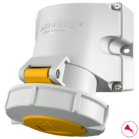 MENNEKES  Wall mounted receptacle with TwinCONTACT 9150