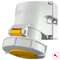 MENNEKES Wall mounted receptacle with TwinCONTACT 9150