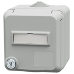 MENNEKES Cepex wall mounted receptacle with lock and labeling field, light grey 4865