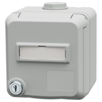 MENNEKES Cepex data mounted receptacle with lock and labeling field, light grey 4670