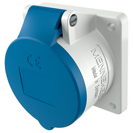 MENNEKES Panel mounted receptacle with TwinCONTACT 1668