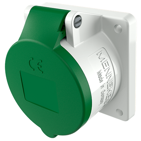 MENNEKES Panel mounted receptacle with TwinCONTACT 1682