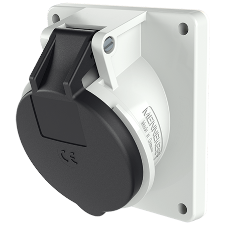 MENNEKES Panel mounted receptacle with TwinCONTACT 1741