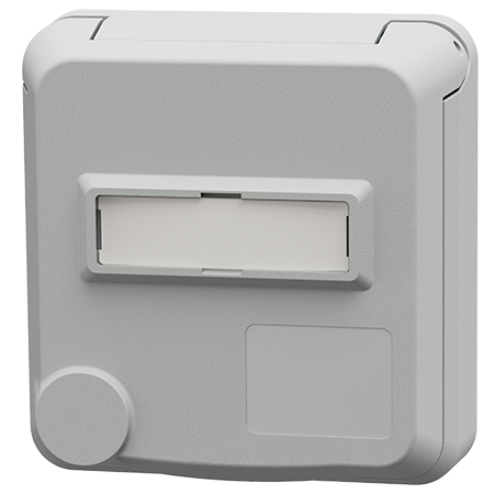 MENNEKES Cepex panel mounted receptacle with labeling field, light grey 4415