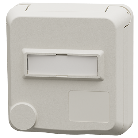 MENNEKES Cepex panel mounted receptacle with labeling field, pure white 4438