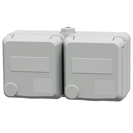 MENNEKES Cepex double receptacle French/Belgian ground, light grey 4483