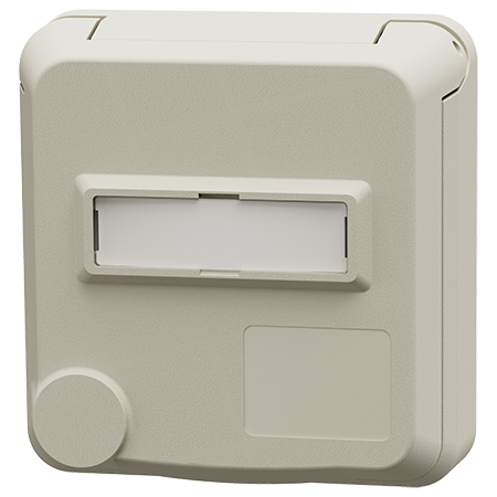 MENNEKES Cepex panel mounted receptacle SCHUKO® with labeling field, pearl white 4574