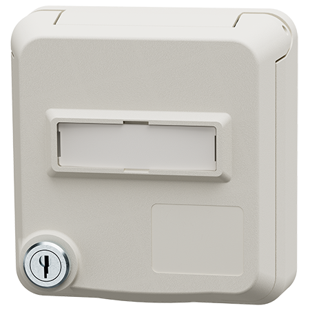 MENNEKES Cepex panel mounted receptacle SCHUKO® with lock and labeling field, pure white 4581