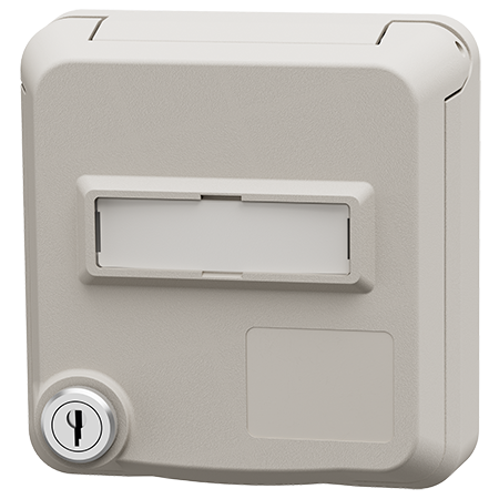 MENNEKES Cepex data port receptacle with lock and labeling field, pure white 4644