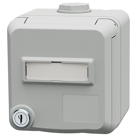 MENNEKES Cepex data mounted receptacle with lock and labeling field, light grey 4675