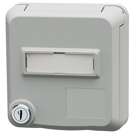 MENNEKES Cepex data port receptacle with lock and labeling field, light grey 4677