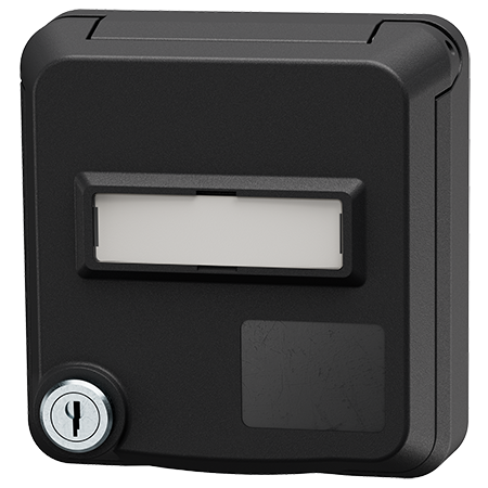 MENNEKES Cepex data port receptacle with lock and labeling field, deep black 4678G