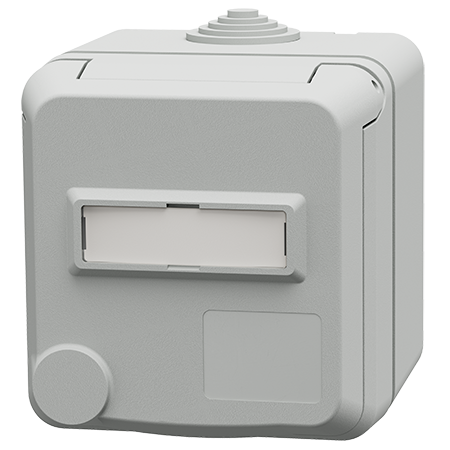 MENNEKES Cepex wall mounted receptacle with labeling field, light grey 4835