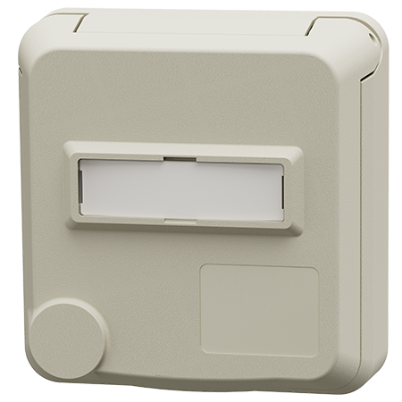 MENNEKES Cepex panel mounted receptacle with labeling field, pearl white 4845