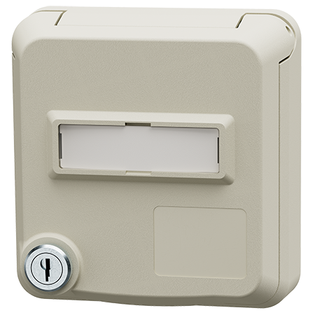 MENNEKES Cepex panel mounted receptacle with lock and labeling field, pearl white 4875